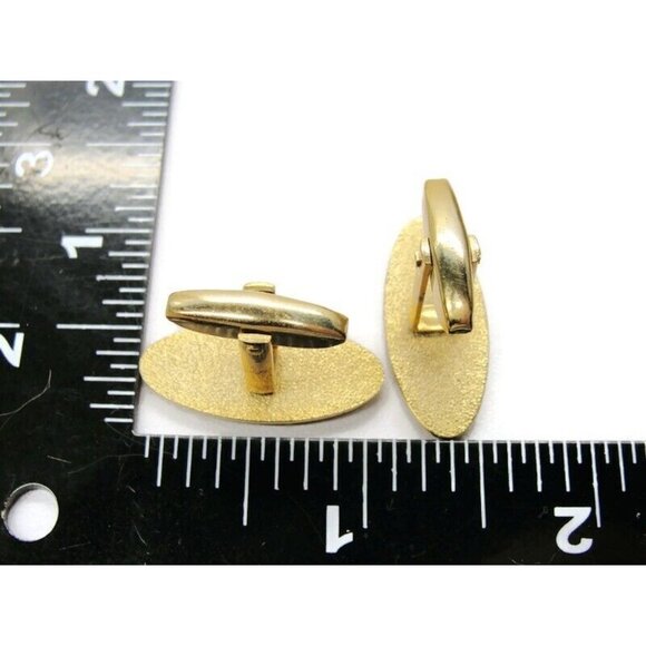 Foster Oval Wave Smooth & Rough Design Cufflinks Tux Shirt Dress Suit Vintage - Picture 5 of 10